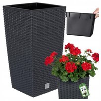 DONICZKA DONICA OGRODOWA KWIETNIK ANTRACYT WYSOKA RATTAN BALKON 50CM WKŁAD