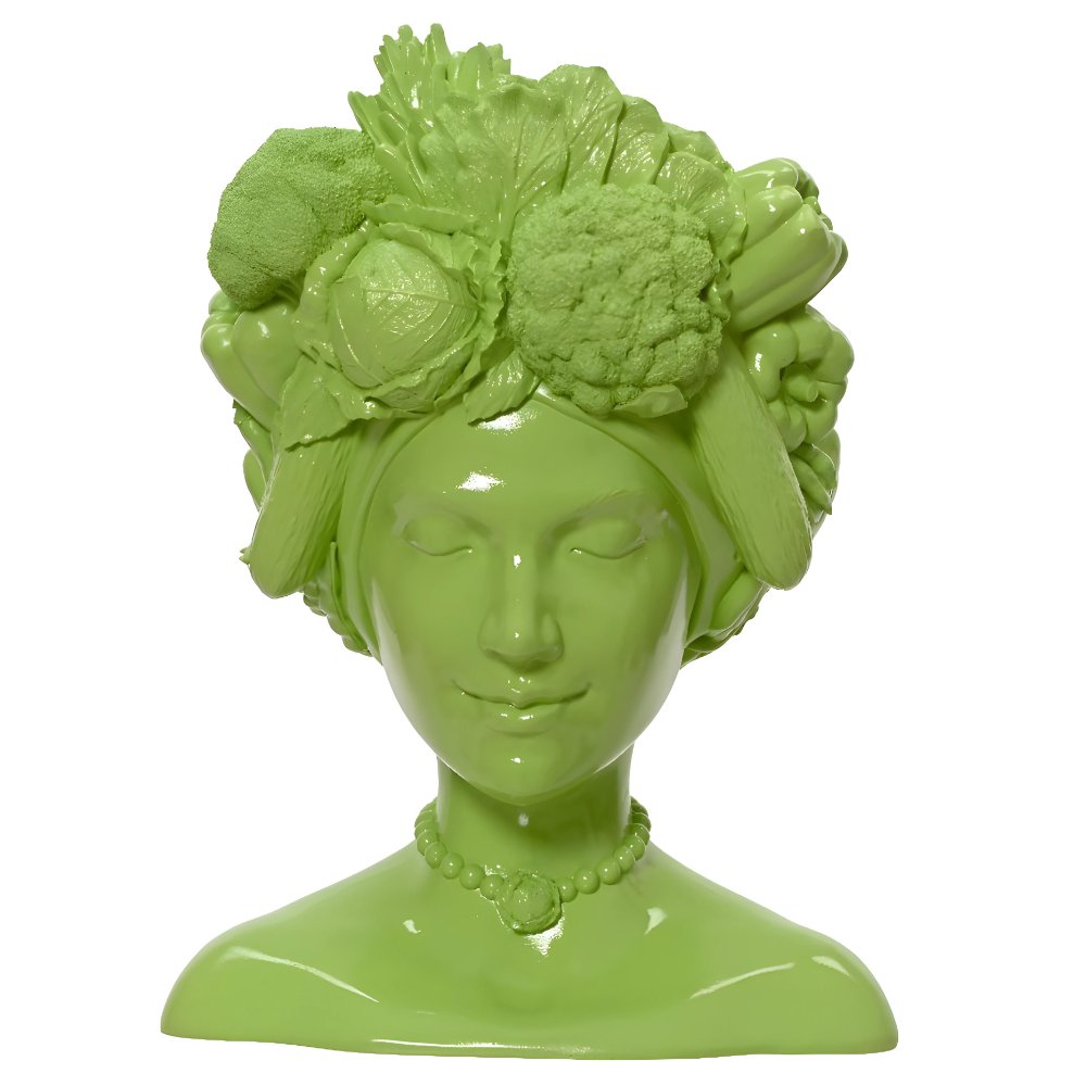 Фото - Квітковий горщик ABC Doniczka głowa kobiety z warzywami zielona 36cm 