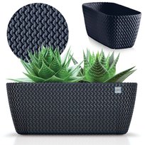 Doniczka Ogrodowa Skrzynka 39,7 Cm Donica Dekoracyjna Do Domu Antracytowa