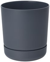 Doniczka okrągła Satina 13 z podstawką | Antracyt