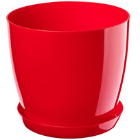 Doniczka Osłonka Na Kwiaty Podstawka Czerwona 28cm