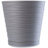 Doniczka Osłonka Na Kwiaty Podstawka Szara 15cm