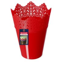 Doniczka Osłonka Na Kwiaty Rośliny Czerwona 16,5cm