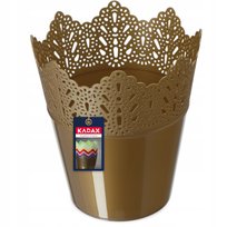 Doniczka Osłonka Na Kwiaty Rośliny Złota 14,5 cm