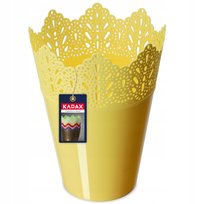 Doniczka Osłonka Na Kwiaty Rośliny Żółta 16,5cm