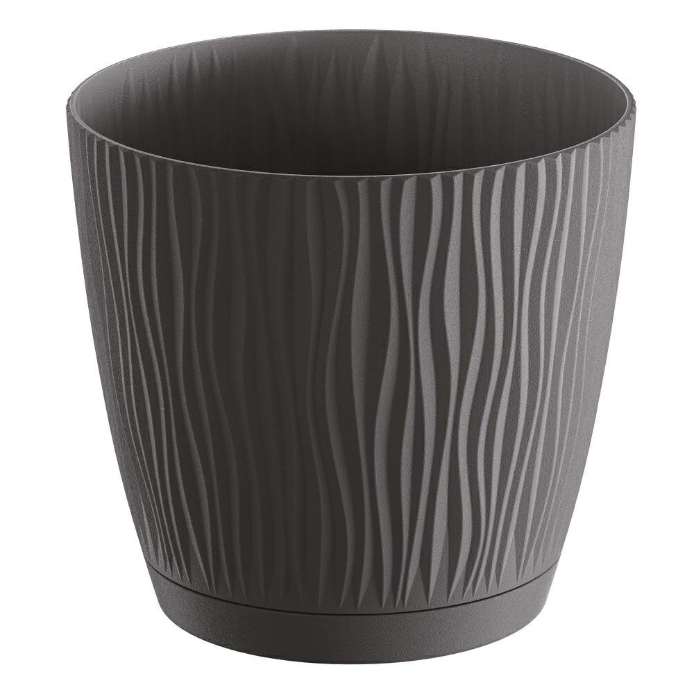 Doniczka PROSPERPLAST Sandy, czarna, 13 cm, 1 L