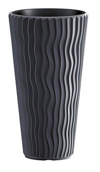 Doniczka PROSPERPLAST Sandy Slim, czarna, 39 cm, 45 L - PROSPERPLAST