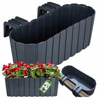 DONICZKA WISZĄCA SKRZYNKA BALKONOWA KWIETNIK DONICA NA BALUSTRADE ANTRACYT