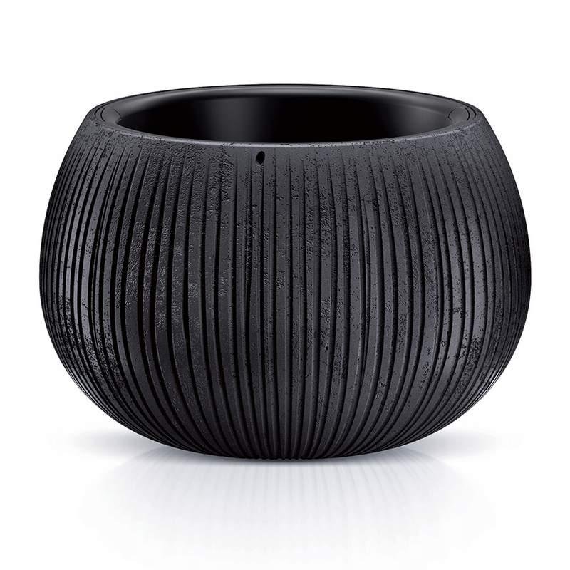 Doniczka Z Wkładem Beton Bowl 37 cm Czarna Prosperplast