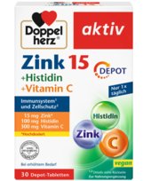 Doppelherz® aktiv Cynk 15 z histydyną i witaminą C, 30 tabletek