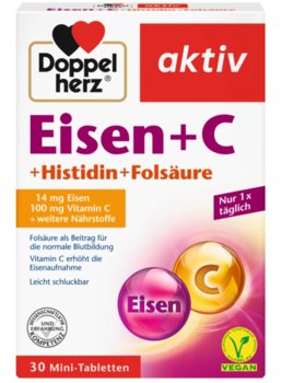 Doppelherz® aktiv Żelazo i wit.C z kwasem foliowym, 30 tabletek - Doppelherz