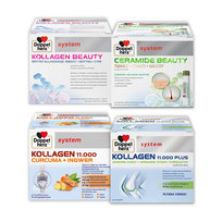 Doppelherz Doppelherz® system CERAMIDE BEAUTY + KOLLAGEN BEAUTY + KOLLAGEN 11.000 PLUS + KOLLAGEN 11.000 KURKUMA + IMBIR, 4x30 ampułek ZESTAW