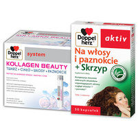 Doppelherz® system Kollagen Beauty + Doppelherz® aktiv Na włosy i paznokcie ZESTAW