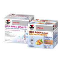 Doppelherz® system Kollagen Beauty + Kollagen 11.000 KURKUMA + IMBIR ZESTAW