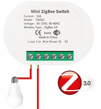 Dopuszkowy Włącznik Przekaźnik Zigbee Tuya Bez N - Krasław