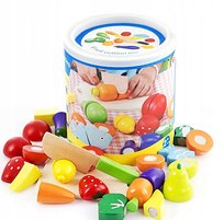 Doris, drewniane owoce i warzywa do krojenia, zestaw