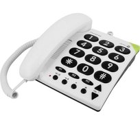 Doro PhoneEasy 311c Telefon Stacjonarny Biały Duże Klawisze Dla Seniorów Wsparcie Słuchowe Doro