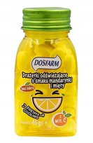 DOSFARM Drażetki cukierki odświeżające o smaku mandarynki i mięty 45g Drops Dosfarm