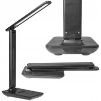 Dotykowa czarna lampka biurkowa LED z regulacją i USB