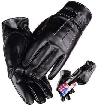 Dotykowe Rękawiczki Skórzane Czarne Modne Męskie - Edibazzar