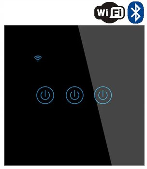 Dotykowy Potrójny Włącznik Światła Czarny Wifi Apple Homekit - Krasław