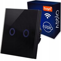 Dotykowy Włącznik Wyłącznik Światła Szklany Podwójny LED WiFi Tuya SMART APPIO