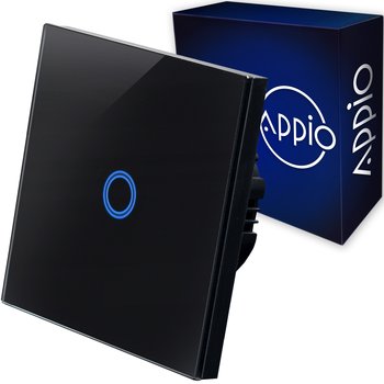 DOTYKOWY WŁĄCZNIK WYŁĄCZNIK ŚWIATŁA SZKLANY POJEDYNCZY SZKŁO CZARNE LED - Appio
