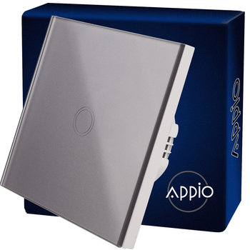 DOTYKOWY WŁĄCZNIK WYŁĄCZNIK ŚWIATŁA SZKLANY POJEDYNCZY SZKŁO SZARE LED - Appio