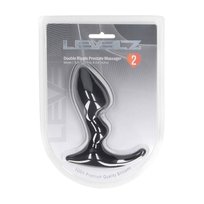 Double Ripple Silicone Prostate Massager - Black SHOT