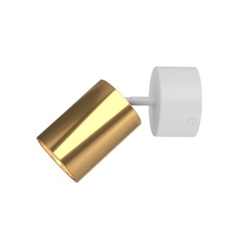 Downlight LAMPA sufitowa Kika Mobile Bianco / Gold Orlicki Design regulowana OPRAWA tuba 1-punktowa spot biały złoty - Orlicki Design