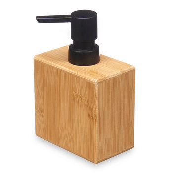 Dozownik do mydła w płynie, kwadratowy, z bambusa, 5,8 x 9,7 x 15 cm - BERILO