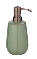 Dozownik do mydła w płynie SIRMIONE, ceramiczny, zielony z miedzianą krawędzią, 430 ml, Wenko