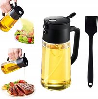 Dozownik do oleju 2w1 500ml butelka z rozpylaczem Czarny