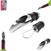 Dozownik do wina ORION 130758 - 8x2 cm srebrny stal nierdzewna zatyczka nalewak lejek uniwersalny akcesoria do butelek