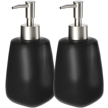 Dozownik Na Mydło Płyn Pojemnik Czarny 2 x 400ml - KADAX