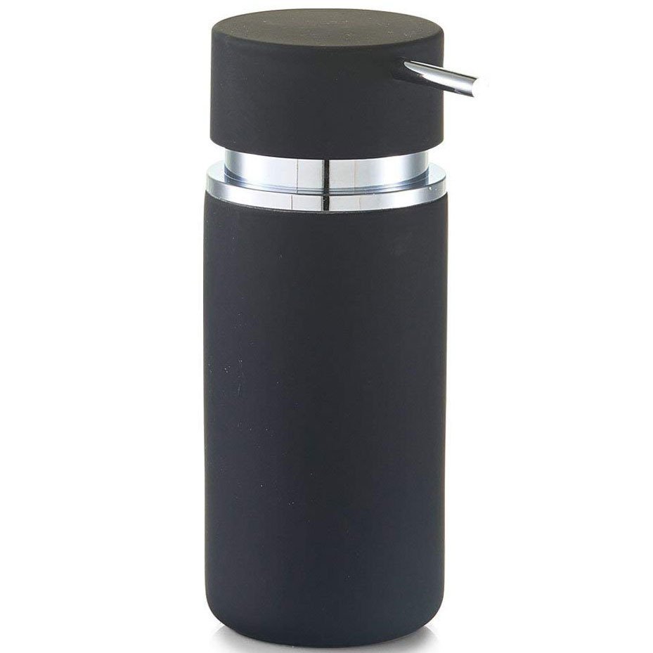 Dozownik na mydło w płynie ZELLER Rubber, czarny, 16x6,6 cm