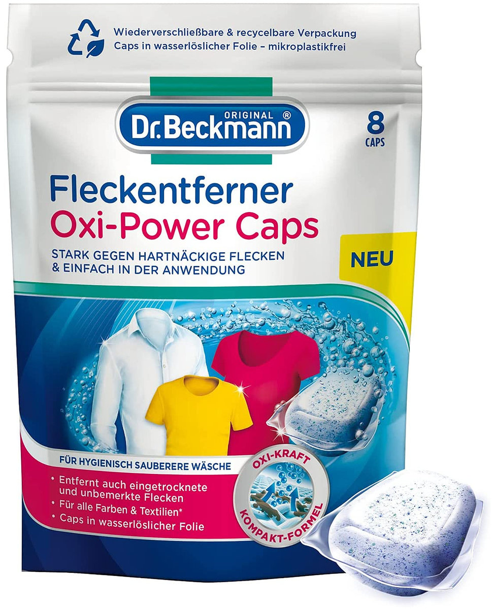 Zdjęcia - Proszek do prania Dr. Beckmann Dr Beckmann Oxi-Power Caps Odplamiacz Tabletki 8szt DE 