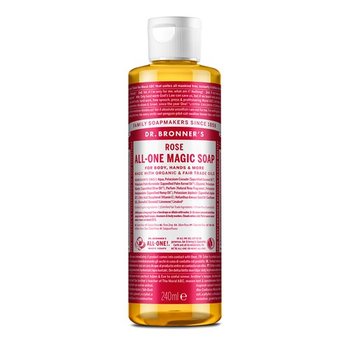 Dr Bronner's, Mydło Kastylijskie W Płynie 18w1, Różane, 240ml - Dr. Bronner's