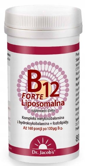 Фото - Вітаміни й мінерали Forte Suplement diety, Dr Jacobs, Witamina B12  liposomalna, 80g 