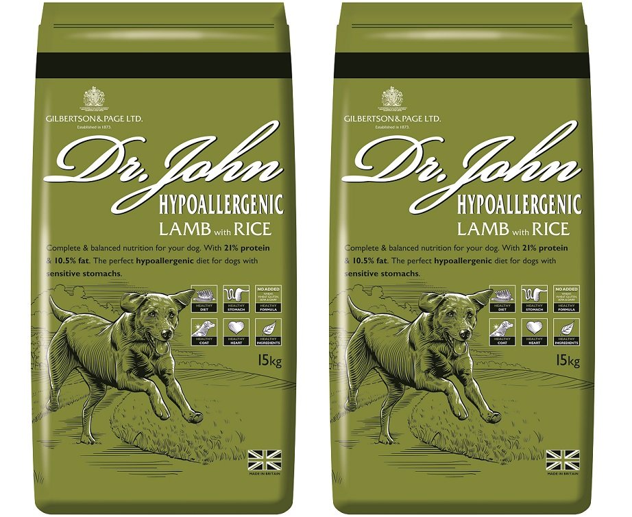 Dr John, karma dla psa, Hypoallergenic Lamb with Rice DUOPACK, 30 kg