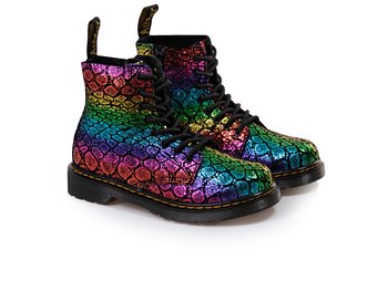 Dr. Martens Pascal J Black/Rainbow Croc Metallic Suede 26027001 31 - Dr. Martens