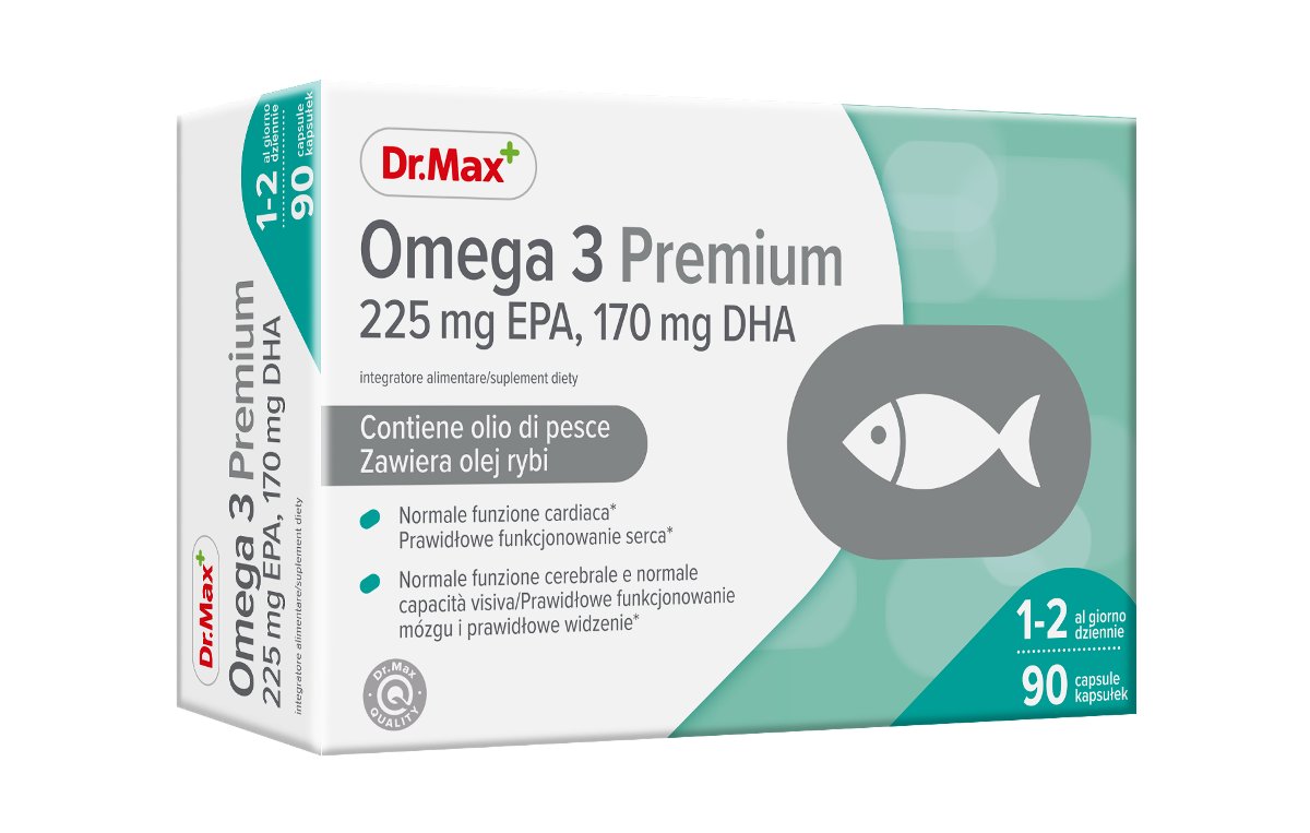 Фото - Вітаміни й мінерали Dr.Max, Omega 3 Premium, Suplement diety, 90 kaps.