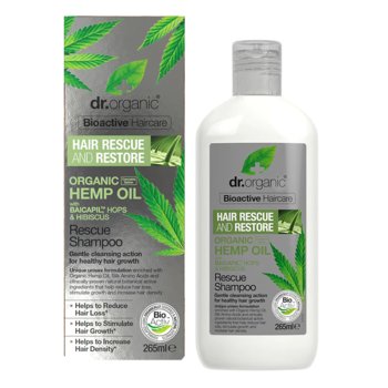 Dr.Organic Hemp Oil, Odbudowujący Szampon Do Włosów Z Olejem Z Nasion Organicznych Konopi, 265ml - Dr.Organic
