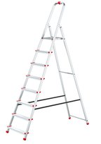 Drabina Aluminiowa Domowa Z Haczykiem 8 Stopni Składana 125 Kg Baulich