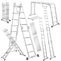 DRABINA ALUMINIOWA PRZEGUBOWA 5,6 m 4x4 VACO + podest