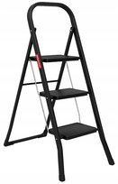 Drabina Domowa 3 Stopnie Lekka Drabinka Składana Szerokie Schodki Baulich