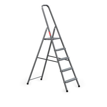 Drabina Domowa 5 Stopniowa Składana Szara Baulich - Drabest