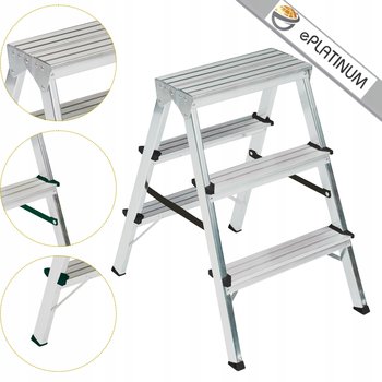 Drabina drabinka domowa dwustronna składana ePlatinum schodki 2x3aluminiowa - inna (Inny)