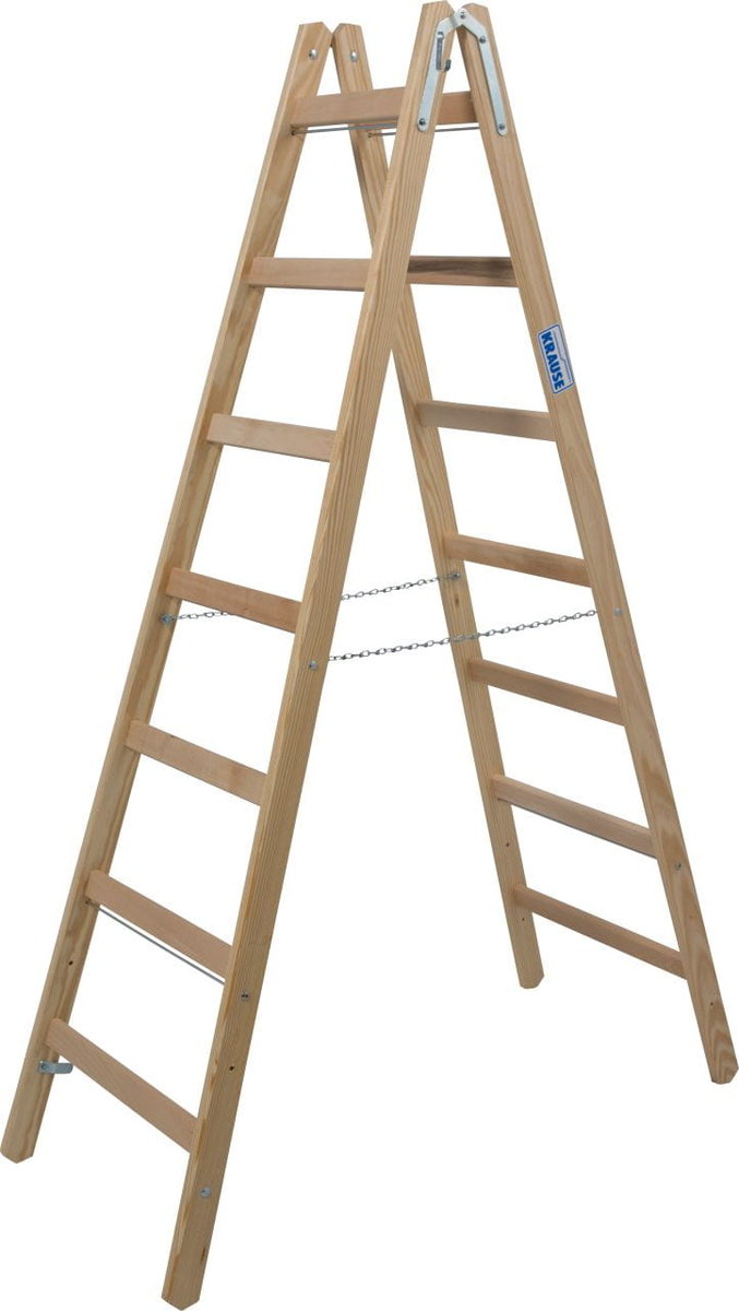 Drabina dwustronna drewniana 2x7 3,25m Krause Stabilo 170095