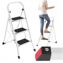 Drabina stalowa 3 stopniowa 150KG Schodkowa składana Domowa Antypoślizgowa